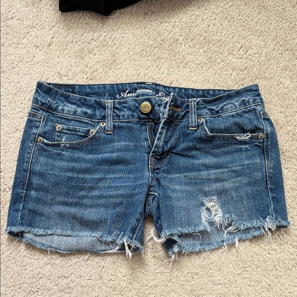 American Eagle Outfitters Distressed Blue Jean Shorts